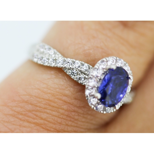 160 - Attractively Detailed Gemstone Cluster Set Ring Mounted in 9 Carat White Gold Ring Size L