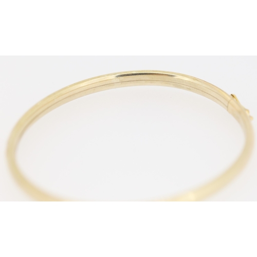162 - 9 Carat Yellow Gold Bangle Bracelet Incised Detailing Inner Width 6cm