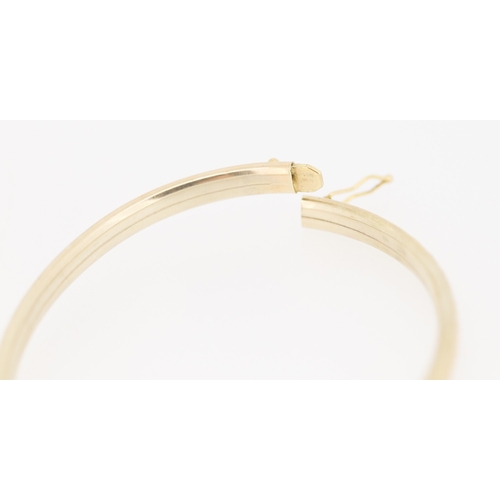 162 - 9 Carat Yellow Gold Bangle Bracelet Incised Detailing Inner Width 6cm