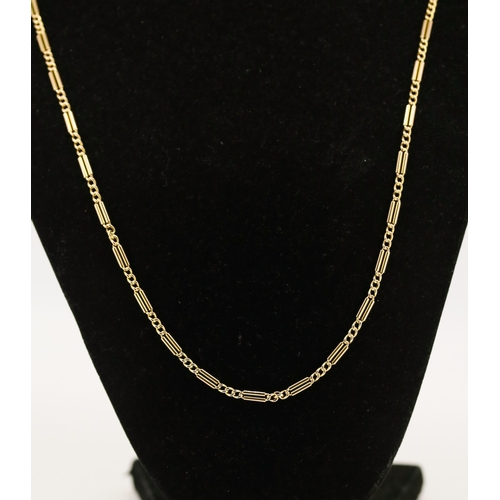 164 - 9 Carat Yellow Gold Mixed Link Necklace 70cm Long