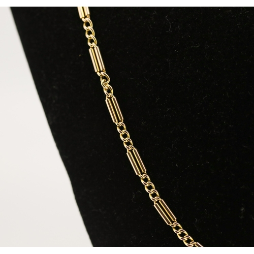 164 - 9 Carat Yellow Gold Mixed Link Necklace 70cm Long