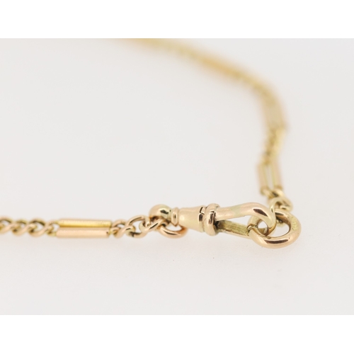 164 - 9 Carat Yellow Gold Mixed Link Necklace 70cm Long