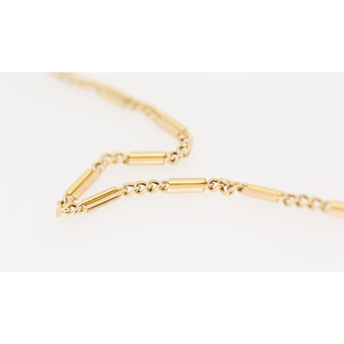 164 - 9 Carat Yellow Gold Mixed Link Necklace 70cm Long