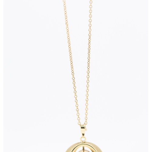 165 - Smoky Quartz Bezel Set Pendant Mounted in 9 Carat Yellow Gold 2cm High Set on 9 Carat Yellow Gold 43... 