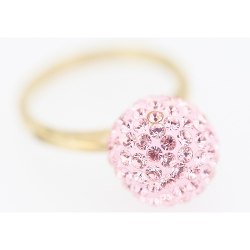 166 - Gemstone Set Ladies Bead Motif Ring Mounted in 9 Carat Yellow Gold Ring Size L