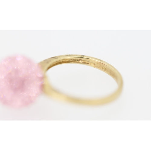 166 - Gemstone Set Ladies Bead Motif Ring Mounted in 9 Carat Yellow Gold Ring Size L
