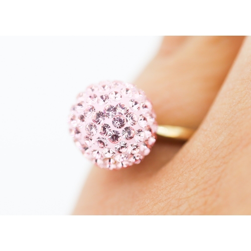 166 - Gemstone Set Ladies Bead Motif Ring Mounted in 9 Carat Yellow Gold Ring Size L