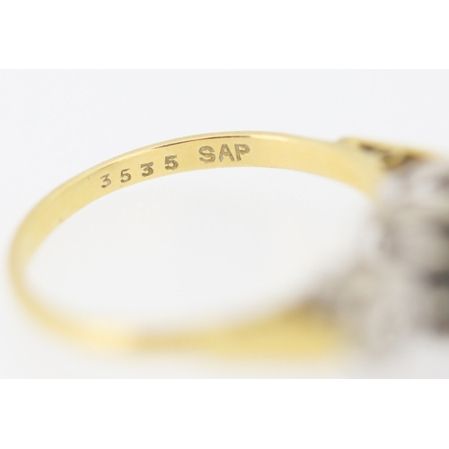 169 - Sapphire and Diamond Set Three Stone Ring Mounted in 18 Carat Yellow Gold Ring Size S