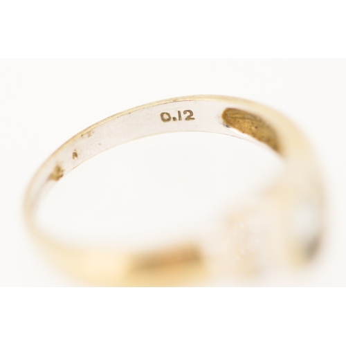 178 - Bezel Set Aquamarine Ring with Diamond Inset to Shoulders Mounted in 9 Carat Yellow Gold Ring Size N