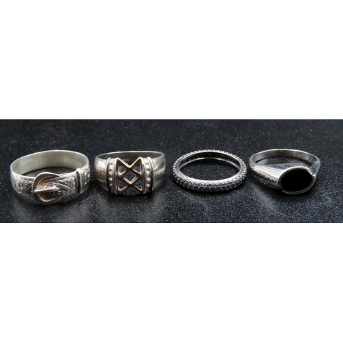 Four Silver Rings Sizes P,P,R and R