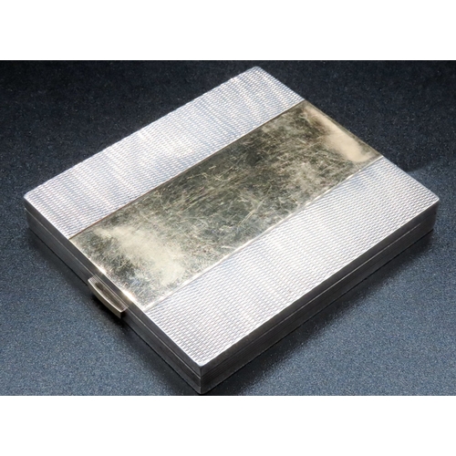 Silver Ladies Compact with 9 Carat Gold Inlaid Centre Plate and Edging 7cm by 8cm