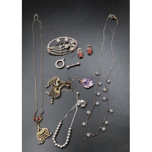 Collection of Various Silver Jewellery Items Quantity as Photographed