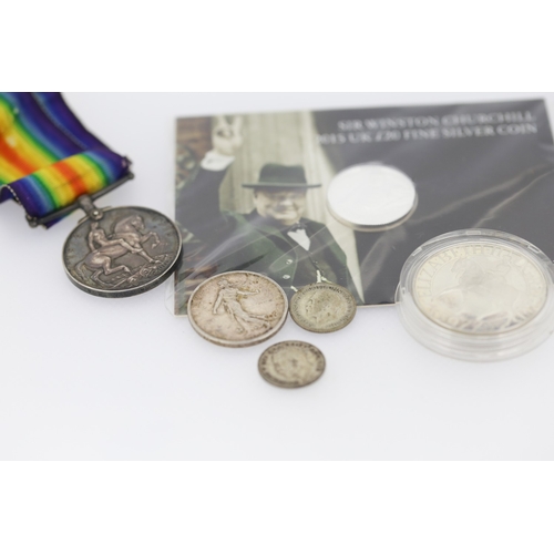 Collection of Silver Coins and Medals Quantity as Photographed