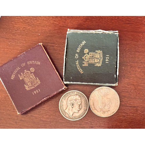 1061 - Two Silver Coins and another Two in Sleeves Post - 1937