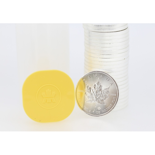 Twenty-five 1oz Pure Silver Maple Leaf Canadian Coins Dated 2016 Mint Original Bank Packaging Present