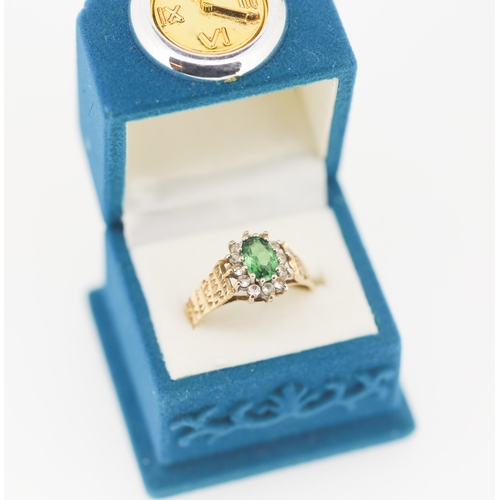 Gemstone Cluster Set Ring Mounted in 9 Carat Yellow Gold Ring Size O and a Half