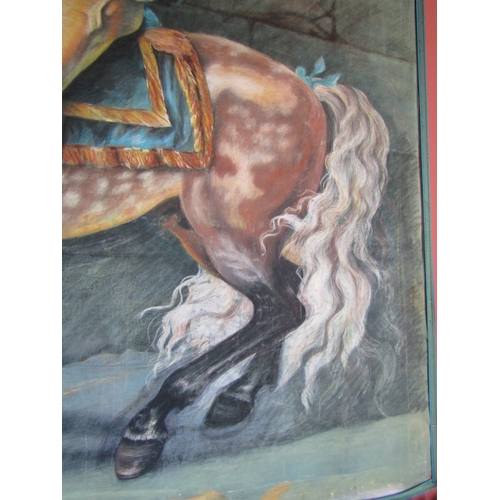 1 - Atlanta Pollock Original Pastel Wall Hanging with Fabric Trim Nobleman on Horseback Approximately 6f... 