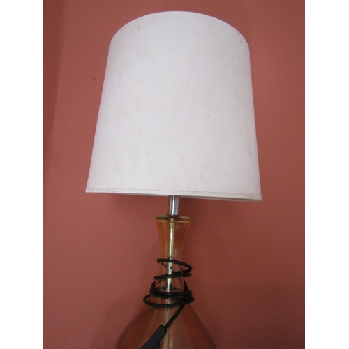 21 - Modern Designer Table Lamp with Shade Electrified Working Order Chrome Rim Base