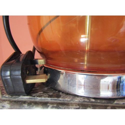 21 - Modern Designer Table Lamp with Shade Electrified Working Order Chrome Rim Base