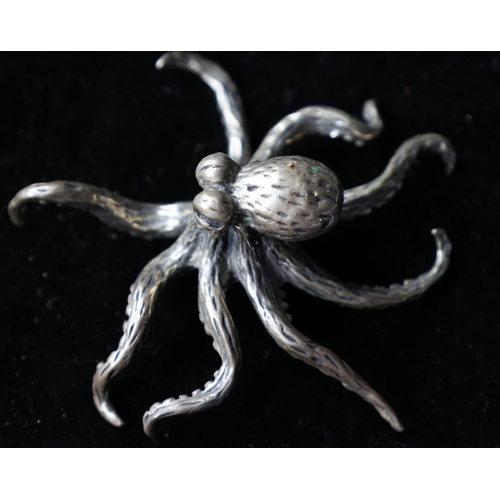 Silver Octopus Figure Approximately 7cm Wide