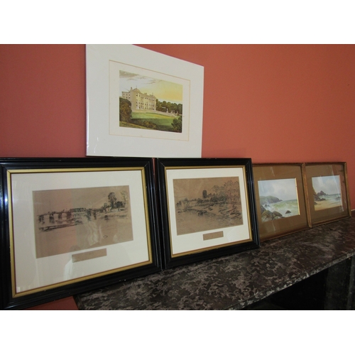 27 - James Coad Victorian School Pair of Seascapes and Pair of Townscenes by Thomas Bowman and Another Un... 