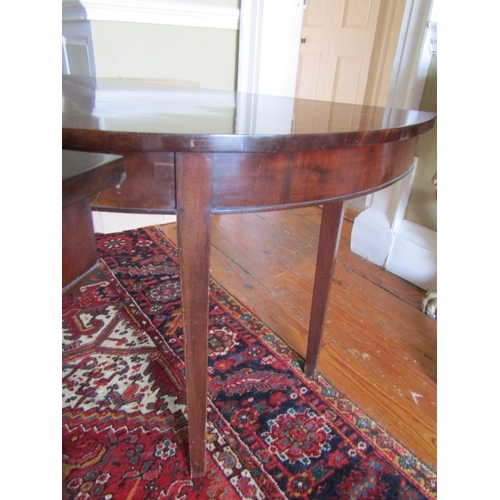 30 - George III Pair of Mahogany Demi Lune Side Tables Each Approximately 44 Inches Wide x 30 Inches High