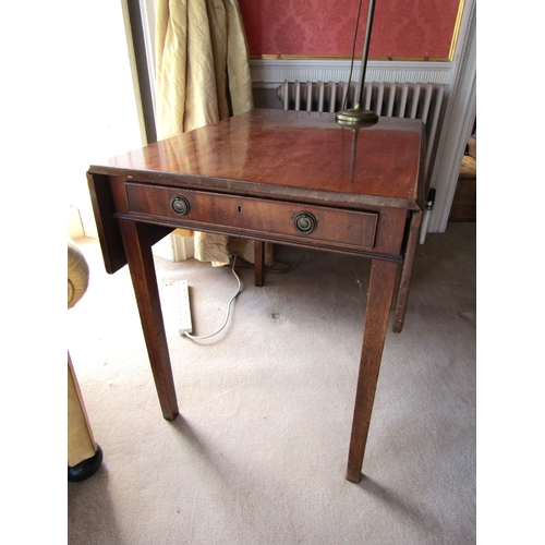 32 - Regency Mahogany Single Drawer Drop Leaf Table Comerford Supports Table Approximately 31 Inches x 24... 