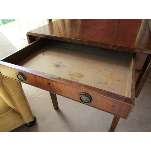 32 - Regency Mahogany Single Drawer Drop Leaf Table Comerford Supports Table Approximately 31 Inches x 24... 