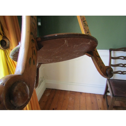 33 - Pair of Antique Satinwood Stands Attractively Detailed and Painted Shaped Form Each Approximately 5f... 