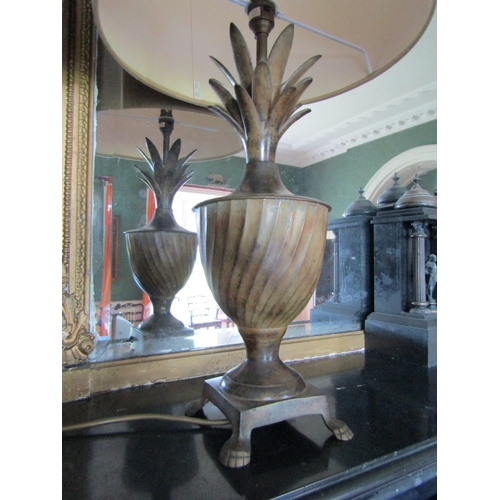 34 - Pair of Modern Designer Metal Table Lamps Bronzed Design Electrified Working Order Each Approximatel... 