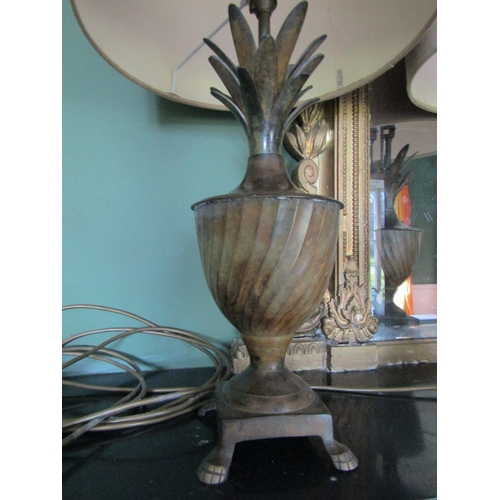 34 - Pair of Modern Designer Metal Table Lamps Bronzed Design Electrified Working Order Each Approximatel... 