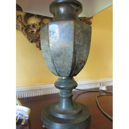 35 - Pair of Modern Designer Metal Table Lamps Bronzed Design Electrified Working Order Each Approximatel... 