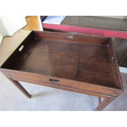 37 - George III Mahogany Butlers Tray on Stand Comerford Supports Tray Approximately 30 Inches Wide
