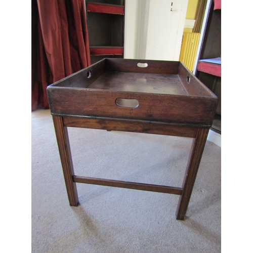 37 - George III Mahogany Butlers Tray on Stand Comerford Supports Tray Approximately 30 Inches Wide