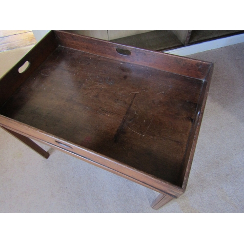 37 - George III Mahogany Butlers Tray on Stand Comerford Supports Tray Approximately 30 Inches Wide