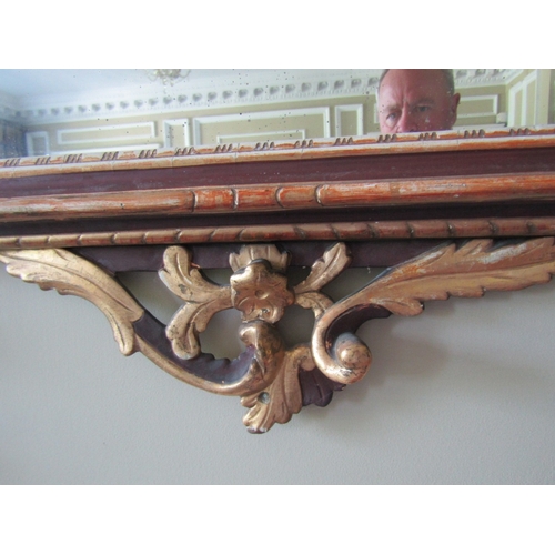 48 - Eighteenth Century Spanish Wall Mirror Gilded Rectangular Form with Further Gilded Adornments Origin... 