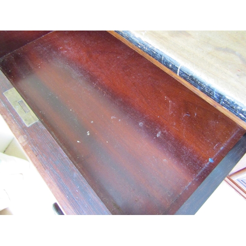 51 - William IV Mahogany Twin Drawer Side Table Turned Supports Approximately 50 Inches Wide x 31 Inches ... 