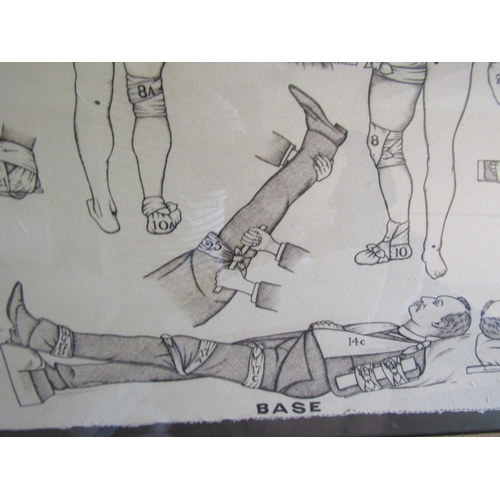 57 - Original World War I Military Sling Issued by Saint John's Ambulance Association Now Framed