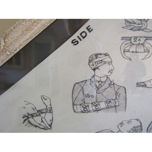 57 - Original World War I Military Sling Issued by Saint John's Ambulance Association Now Framed