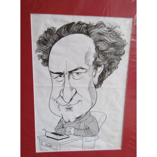 Jim Cogan Portrait of Irish Writer at Typewriter Original Approximately 19 Inches High x 10 Inches Wide Exhibited Dublin 1991 European City of Culture Exhibition
