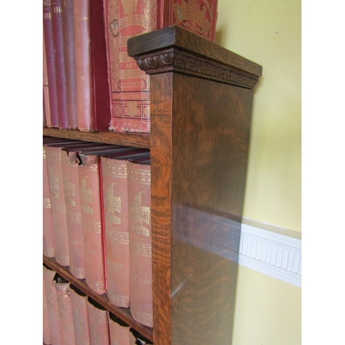9 - Victorian Oak Three Tier Open Bookshelf Approximately 34 Inches Wide x 5ft High