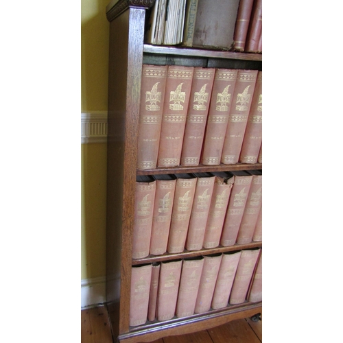 9 - Victorian Oak Three Tier Open Bookshelf Approximately 34 Inches Wide x 5ft High