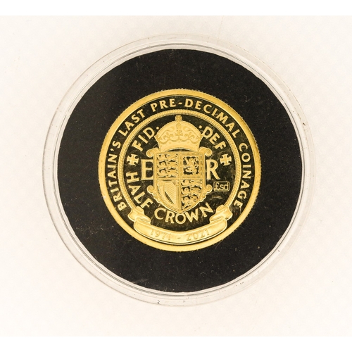18 - 9 Carat Gold Proof Gibraltar Two Crown Coin 'Britain's Last Pre-Decimal Coinage' Half Crown Dated 20... 