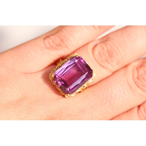 21 - Violet Amethyst of Rich Hue Single Stone Set Ring Mounted in 18 Carat Yellow Gold Amethyst 17mm by 1... 