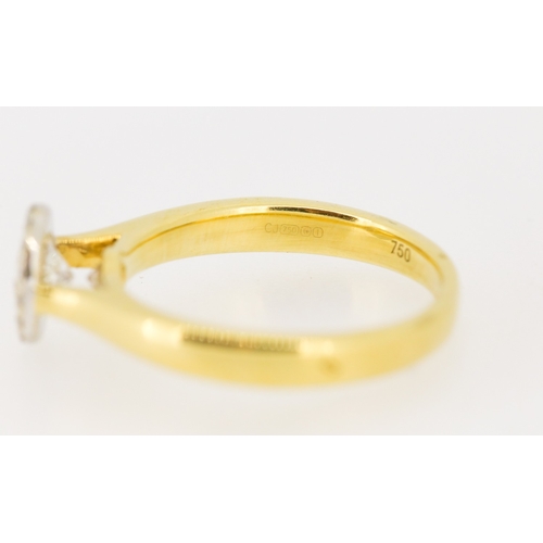 31 - Diamond Solitaire Ring with Diamond Set Halo Surround Mounted in 18 Carat Yellow Gold Ring Size L Ma... 