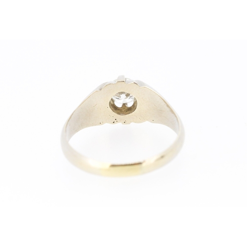 35 - Diamond Solitaire Belcher Set Ring Mounted in 14 Carat White Gold Diamond Approximately .60ct Ring S... 