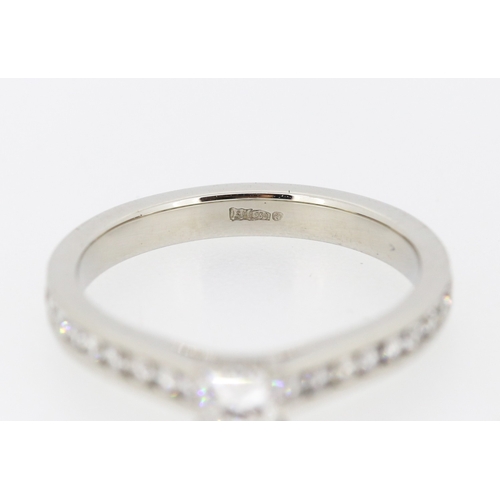 36 - Square Brilliant Cut Solitaire with Further Diamonds Set to Band Mounted in Platinum Main Diamond 0.... 