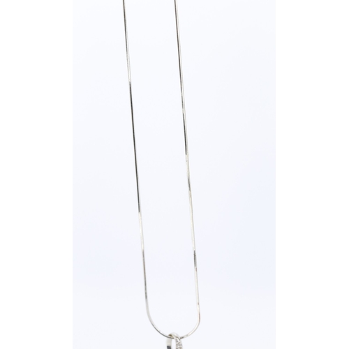 40 - Diamond Cluster Set Ribbon Form Pendant Mounted in 18 Carat White Gold 5cm High Set on 18 Carat Whit... 