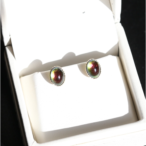 Pair of Chameleon Gemset Earrings Mounted in 9 Carat Yellow Gold 9mm High