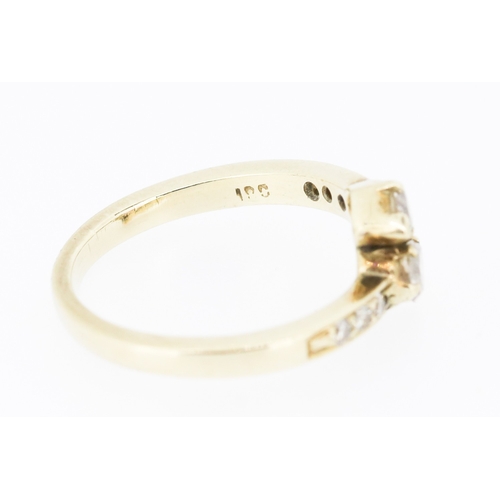 47 - Pear Cut Diamond Toi et Moi Ring with Further Diamonds Set to Shoulders Mounted in 18 Carat Yellow G... 